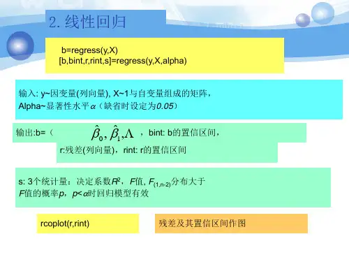 MATLAB中多元线性回归的例子