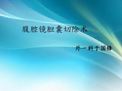 胆囊切除PPT课件