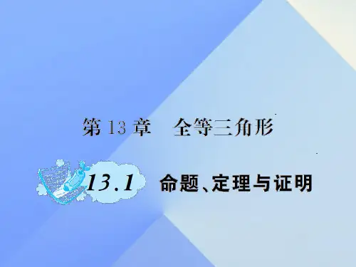 八年级数学上册 13.1 命题、定理与证明 华东师大版