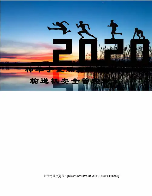 神华宁夏煤业集团带式输送机安全管理规定