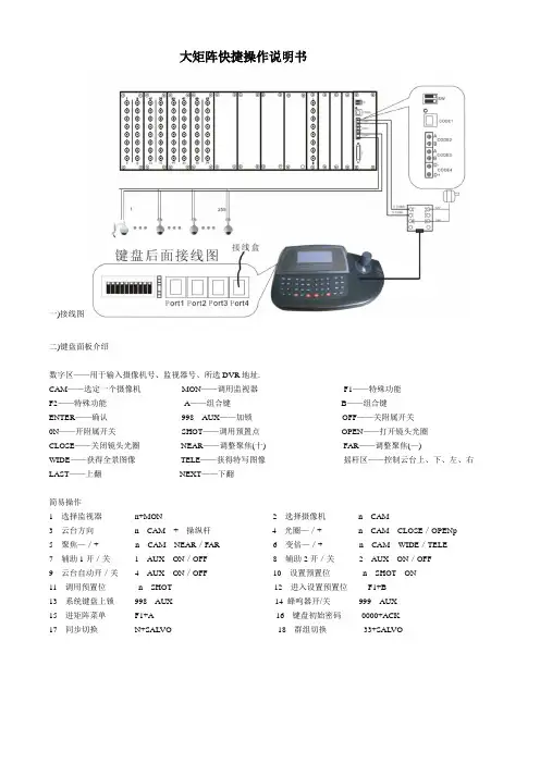 2U 4U矩阵快捷说明书