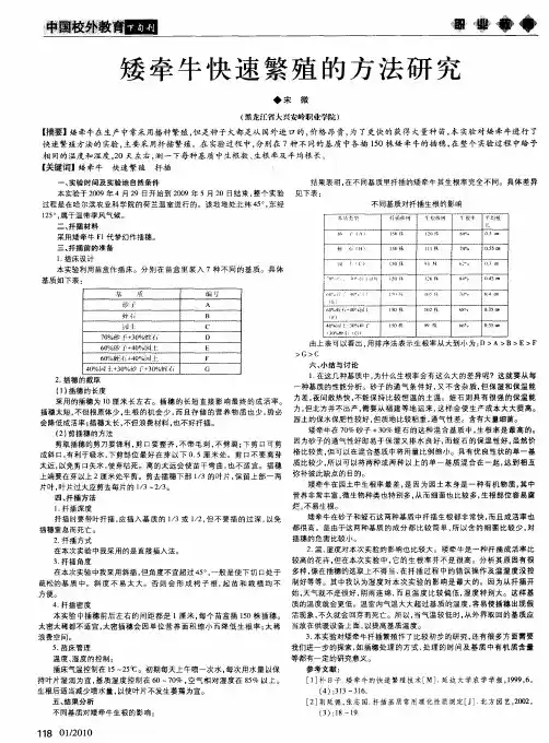 矮牵牛快速繁殖的方法研究