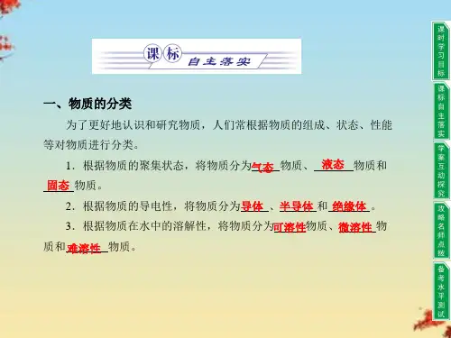 高一化学苏教版必修一物质分类及转化