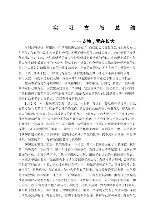 实习支教总结