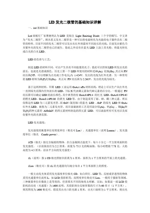 LED发光二极管的基础知识详解