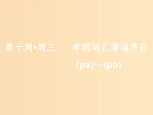 (浙江专版)2020版高考英语一轮复习 素养积累 第十周 周三考纲词汇背诵序目(pa-)-(po-)