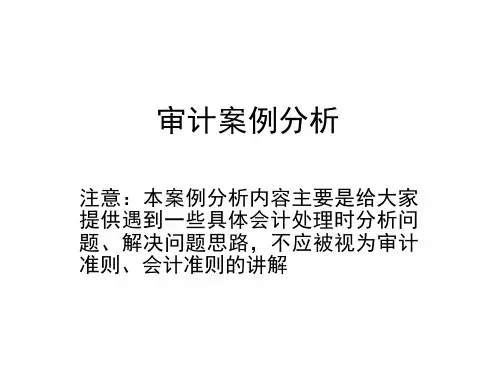 审计案例分析(注册会计师审计)