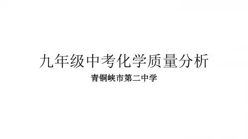 九年级中考化学质量分析报告