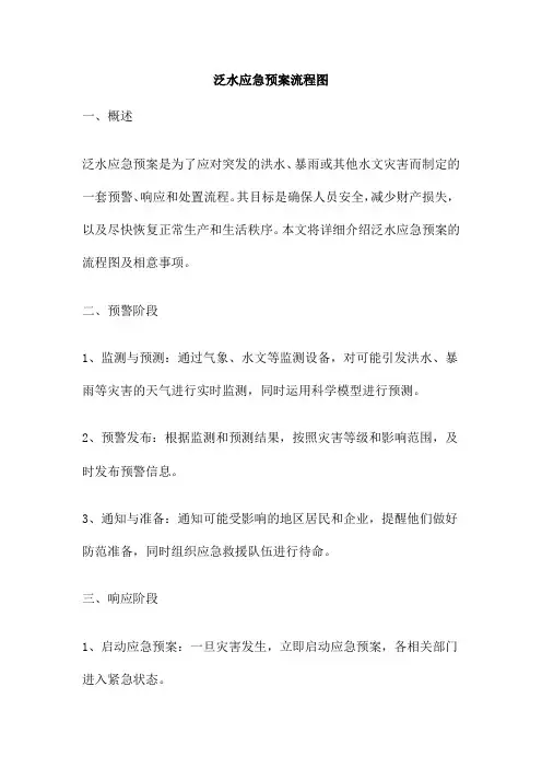 泛水应急预案流程图