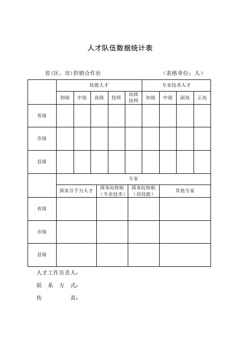 人才队伍数据统计表