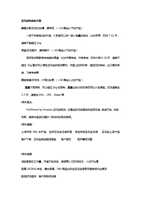 亚马逊平台基础知识