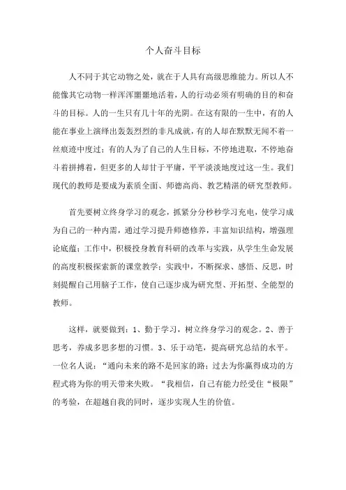个人奋斗目标