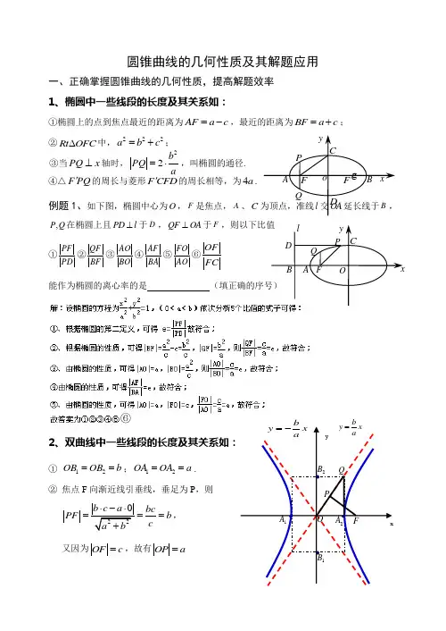 圆锥曲线的几何性质及其解题应用