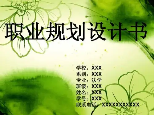 大学生职业规划书PPT展示