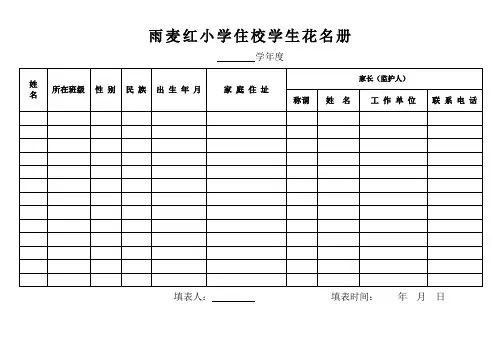 住校学生花名册8