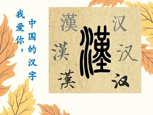 《我爱你,中国的汉字》精美版课件