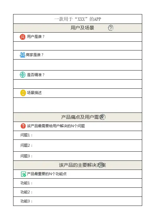 互联网产品策划表模板