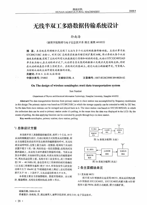 无线半双工多路数据传输系统设计