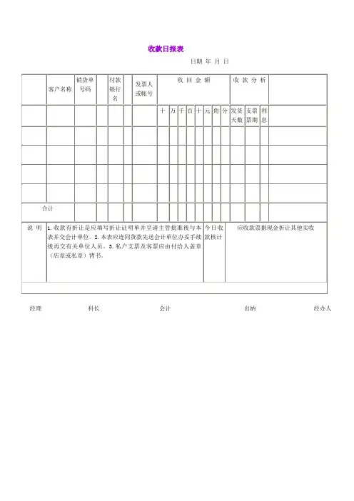 客户收款记录明细表