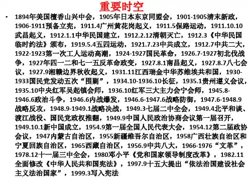 初中历史期中考前背书提纲