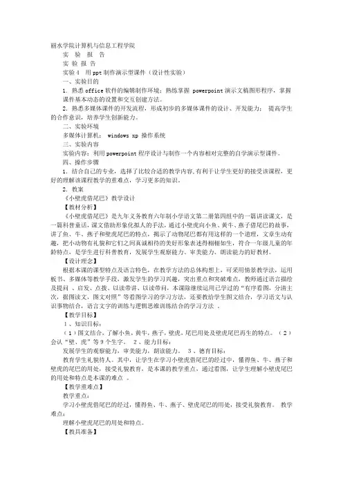 PPT实训报告总结