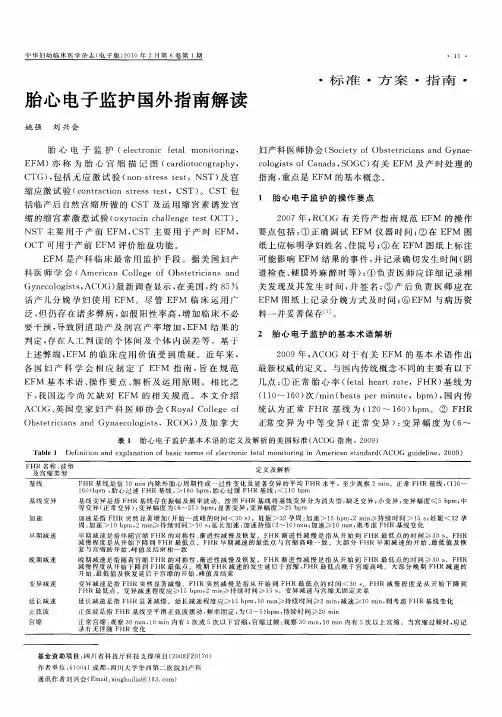 胎心电子监护国外指南解读