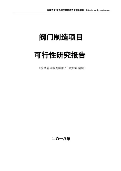 阀门制造项目可行性研究报告