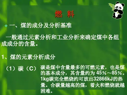 煤的成分及烟气分析