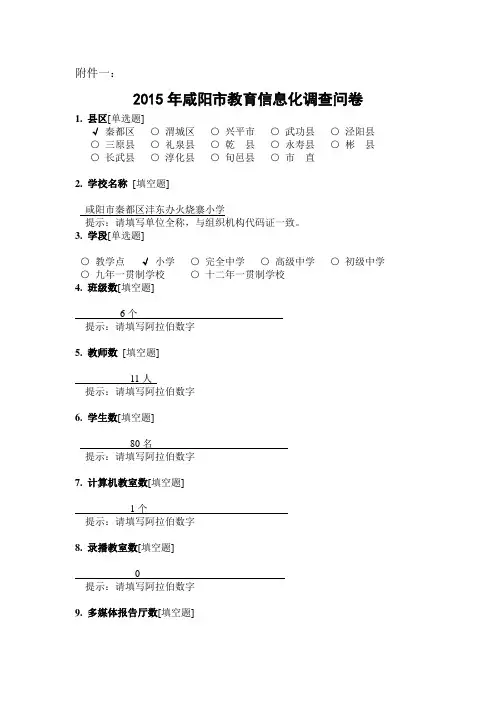 教育信息化调查问卷