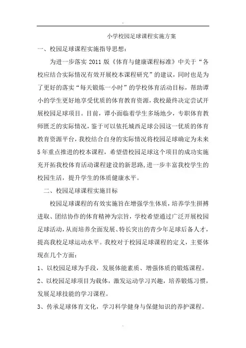 足球实施方案
