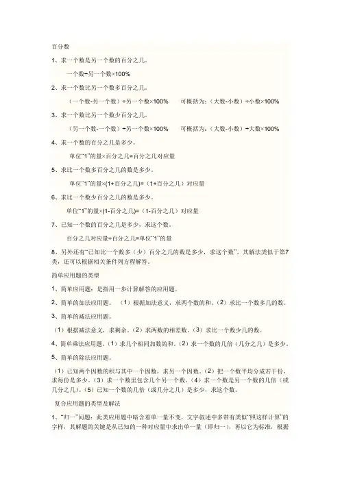 百分数知识点总结