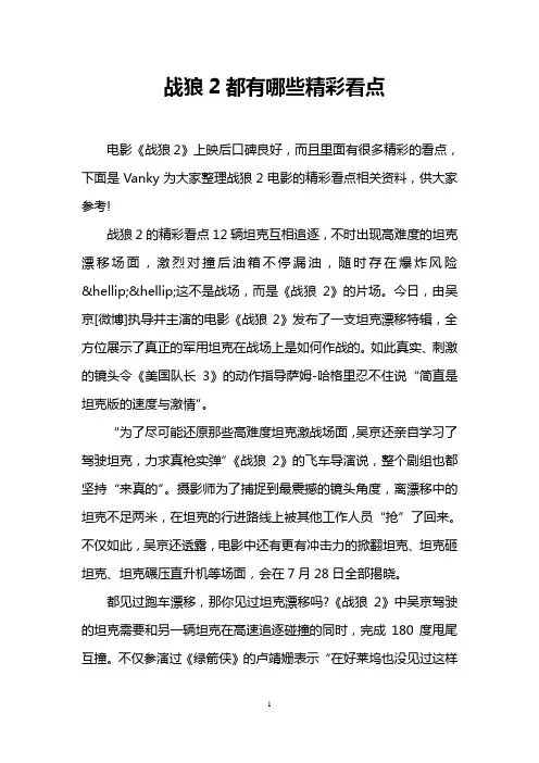 战狼2都有哪些精彩看点