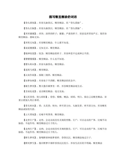 描写糊里糊涂的词语