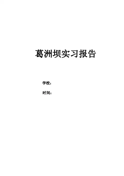 葛洲坝实习报告(2014年)
