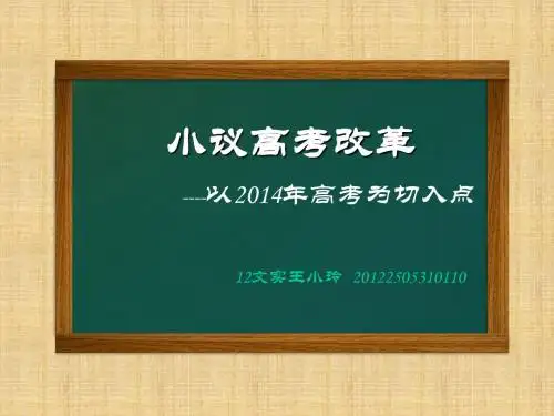 毛概高考改革王小玲