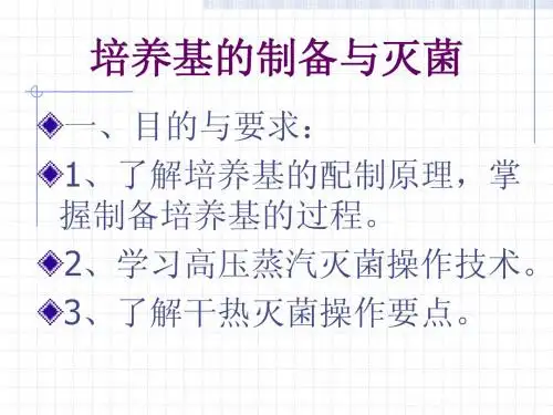 第一章 培养基灭菌