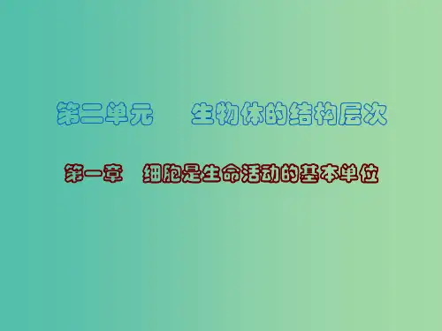 中考生物 第二单元 第一章 细胞是生命活动的基本单位复习
