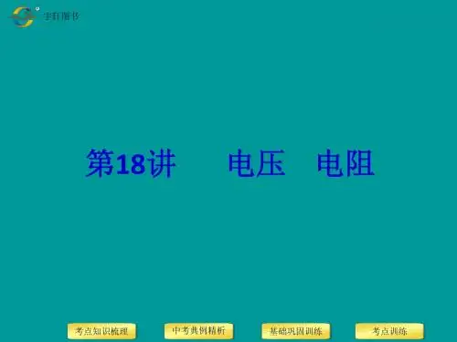 【中考备战】2014届中考物理(全国通用)总复习精讲:第18讲 电压 电阻