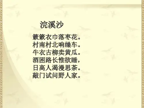 唐宋诗词赏析之浣溪沙其二【宋】苏轼