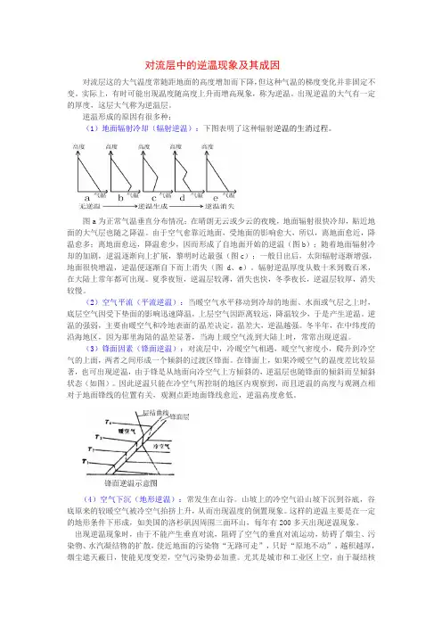 对流层中的逆温现象及其成因