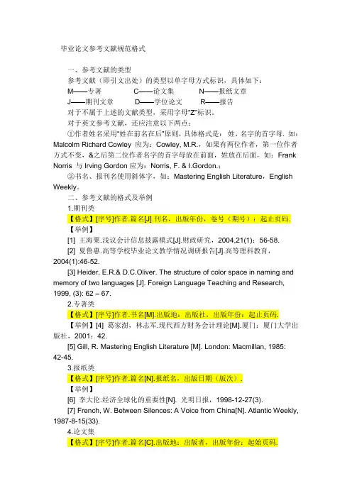 论文写作参考文献标准格式