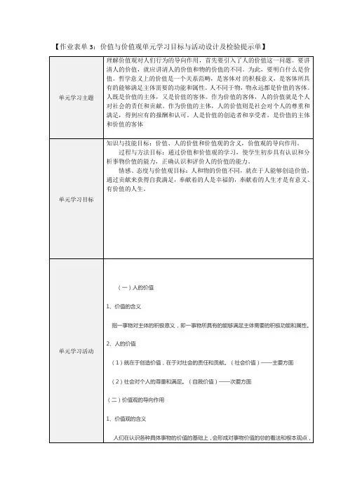 价值与价值观