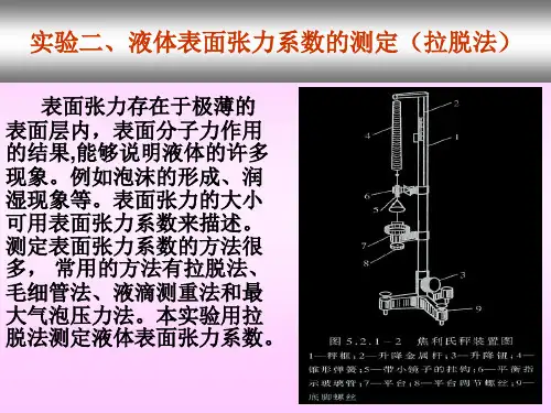 实验二、液体表面张力系数的测定(拉脱法)教材