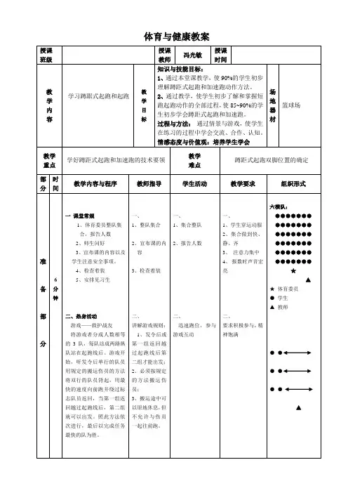 2016公开课蹲踞式起跑教案