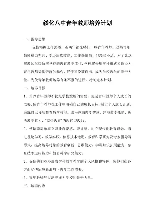 青年教师培养