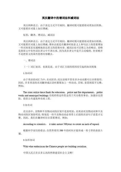 英汉翻译中的增词法和减词法