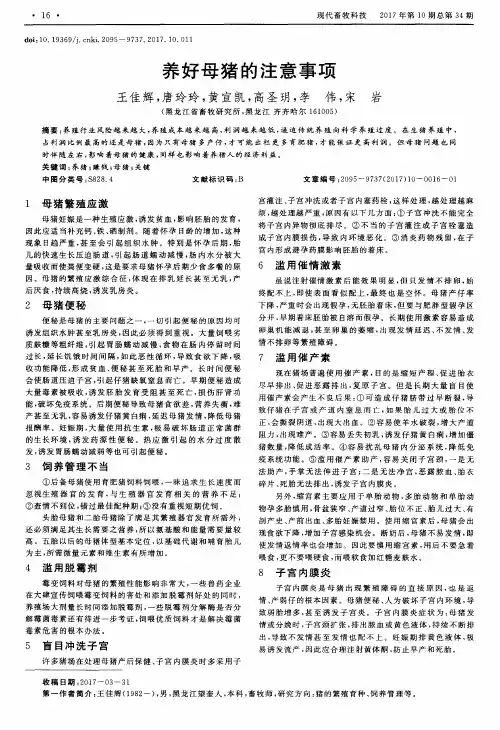 养好母猪的注意事项