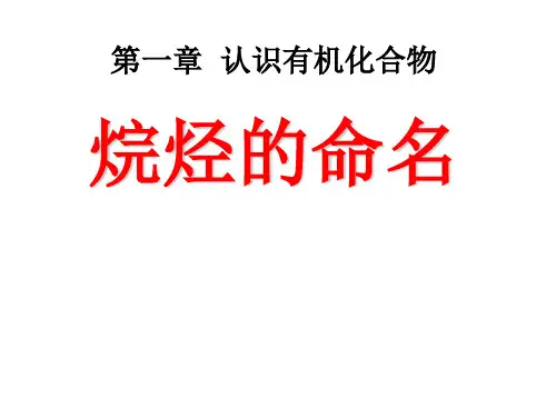 烷烃的命名1