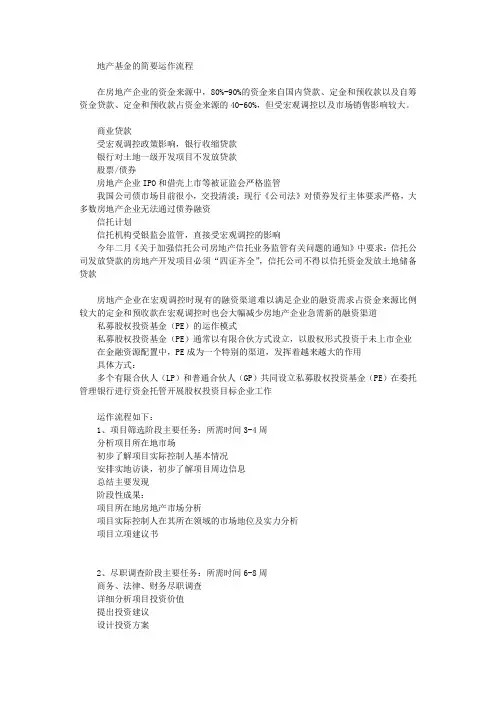 房地产基金的运作流程