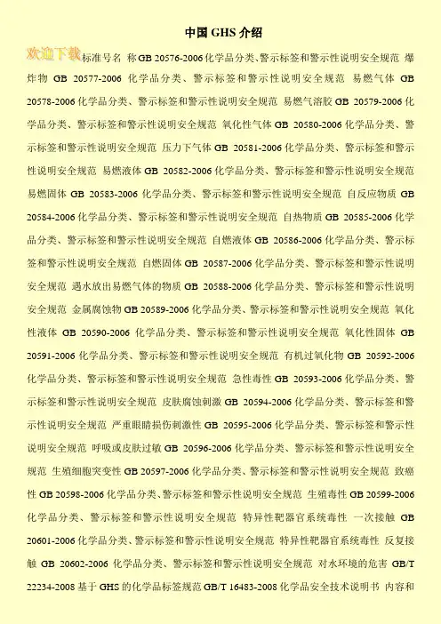 中国GHS介绍